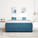 vidaXL Ágykeret matracmal Sötét kék 180 x 200 cm szövet