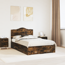 vidaXL Ágykeret fejtámlával fiókkal Füstölt tölgy 135 x 190 cm Faanyag