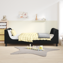 vidaXL Gyerekágy kerettel fejtámlával Fekete 90 x 200 cm Bársony