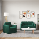 vidaXL Kanapé Szett 2 pcs Sötétzöld 138 x 78 x 80 cm Bársony
