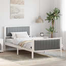 vidaXL Ágykeret Fehér és világosszürke 100 x 200 cm Tömör fenyőfa