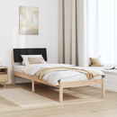 vidaXL Ágykeret fejtámlával Barna és fekete 75 x 190 cm Tömör fenyőfa