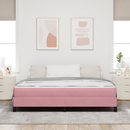vidaXL Boxrugós ágy matracmal Rózsaszín 180 x 210 cm szövet