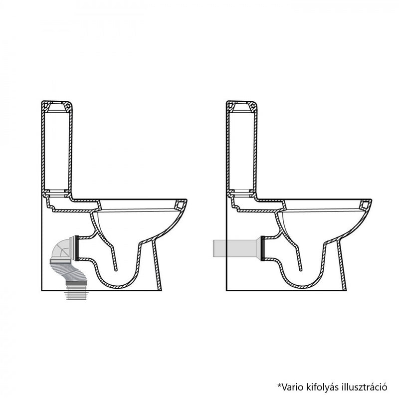 CeraStyle NOURA monoblokk WC - BEÉPÍTETT bidé funkcióval - mély öblítésű