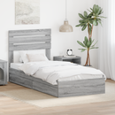 vidaXL Tárolós Ágy fejtámlával Szürke Sonoma 90 x 190 cm Faanyag