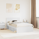 vidaXL Ágykeret fejtámlával Fehér 120 x 200 cm Tömör fenyőfa