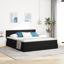 vidaXL LED tárolós ágy matraccal Fekete 180 x 200 cm Bársony