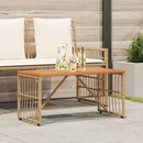 vidaXL Kültéri Asztal Természetes 80 x 40 x 40 cm Acél és poli rattan