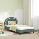 vidaXL Gyerekágy kerettel fejtámlával Tengeri Zöld 90 x 190 cm Bársony