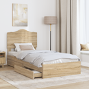 vidaXL Tárolós Ágy fiókkal tárolóval Sonoma tölgy 70 x 190 cm Faanyag