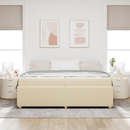 vidaXL Ágykeret matracmal Krém 200 x 200 cm szövet