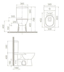 CeraStyle DURU monoblokk WC - WC tartály - öblítőszelep - perem nélküli - 62 cm