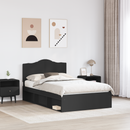 vidaXL Ágykeret fejtámlával Fekete 120 x 190 cm Tömör fenyőfa