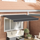 vidaXL Behúzható napellenző Antracit 250 x 200 cm szövet