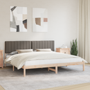 vidaXL Ágykeret Kárpitozott Fejtámlával Tópszínű 200 x 200 cm
