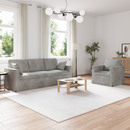 vidaXL Kanapé Szett 2 pcs Világosszürke 198 x 78 x 80 cm Bársony