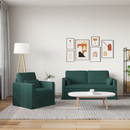 vidaXL Kanapé Szett 2 pcs Sötétzöld 158 x 78 x 80 cm szövet