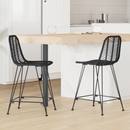 vidaXL Bárszék 2 pcs 44,5 x 54,5 x 97,5 cm Rattan és Vas