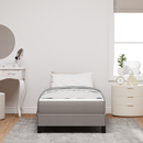 vidaXL Boxrugós ágy matracmal Tópszínű 90 x 190 cm szövet