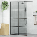 vidaXL Walk-in zuhanyfal Fekete 115 x 195 cm edzett üveg