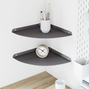 vidaXL Sarok Lebegő Polc polcokkal 2 pcs Fekete 30 x 30 x 2 cm