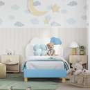vidaXL Gyerekágy kerettel Kék 80 x 160 cm PU