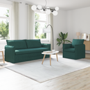 vidaXL Kanapé Szett 2 pcs Sötétzöld 196 x 82 x 85 cm Szövet