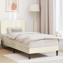 vidaXL Ágykeret fejtámlával Krémszínű 90 x 190 cm Bársonyos szövet