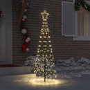 vidaXL LED Karácsonyfák talajráccsal Meleg fehér 250 cm Vas