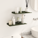 vidaXL Lebegő polc 2 pcs Olajzöld 40 x 18 x 2,5 cm Acél