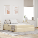 vidaXL Ágy tárolóval és matraccal Krém 140 x 200 cm Poliészter
