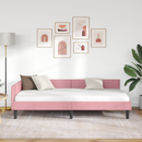 vidaXL Sarokágy keret fejtámlával Rózsaszín 100 cm x 200 cm Bársony