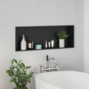vidaXL Zuhany Niche Fekete 90 x 30 x 9,5 cm Rozsdamentes acél