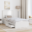 vidaXL Ágykeret fejtámlával fiókkal Fehér 90 x 190 cm Faanyag