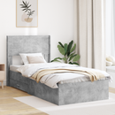 vidaXL Ágykeret tárolóval és fejtámlával Betonszürke 75 x 190 cm