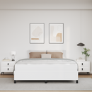 vidaXL Ágykeret matracmal Fehér 180 x 200 cm szövet