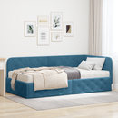 vidaXL Sarokágy keret Kék 100 x 200 cm Bársony