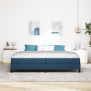 vidaXL Boxrugós ágy matracmal Kék 200 x 200 cm szövet