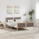 vidaXL Ágykeret fejtámlával Tópszínű 140 x 200 cm Tömör fenyőfa
