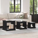 vidaXL Dohányzóasztal 3 pcs Fekete tölgy Faanyag