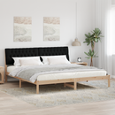 vidaXL Ágykeret Kárpitozott Fejtámlával fejtámlával Barna 200 x 200 cm