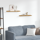 vidaXL Falpolc polcokkal tárolóval 2 pcs Bézs 60 x 9 x 3 cm Faanyag