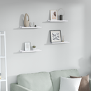 vidaXL Falpolc polcokkal 4 pcs Fehér márvány 40 x 9 x 3 cm Faanyag