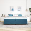 vidaXL Ágykeret matracmal Sötét kék 200 x 200 cm szövet