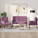 vidaXL Ülőgarnitúrák párnával 3 pcs Lila 115 x 56 x 80 cm Furnér