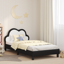 vidaXL Gyerekágy kerettel Fekete 90 x 200 cm PU