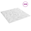 vidaXL Fali panelek 48 pcs Fehér 50 x 50 cm XPS Hab