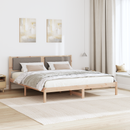 vidaXL Ágykeret fejtámlával Tópszínű 200 x 200 cm Tömör fenyőfa