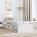 vidaXL Ágykeret fejtámlával Fehér 90 x 190 cm Faanyag