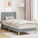 vidaXL Ágykeret fejtámlával Világosszürke 80 x 200 cm Szövet